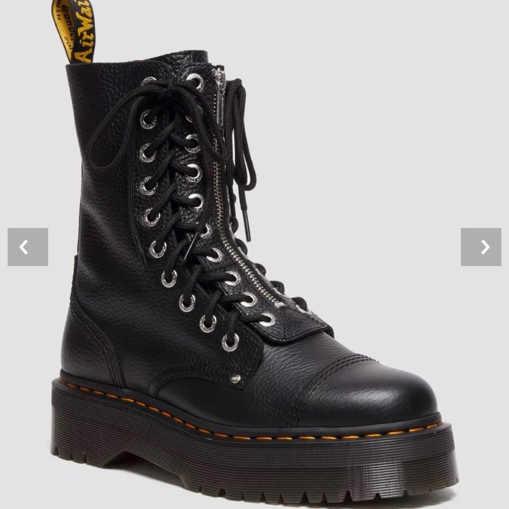 DR MARTENS SINCLAIR HI MILLED NAPPA LEATHER PLATFORM BOOTS